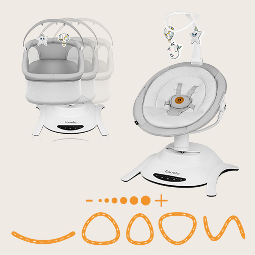 Lionelo Bella Set Grey Concrete 2-in-1 - Babywippe mit Babywanne 2-in-1