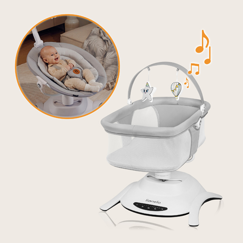 Lionelo Bella Set Grey Concrete 2-in-1 - Babywippe mit Babywanne 2-in-1