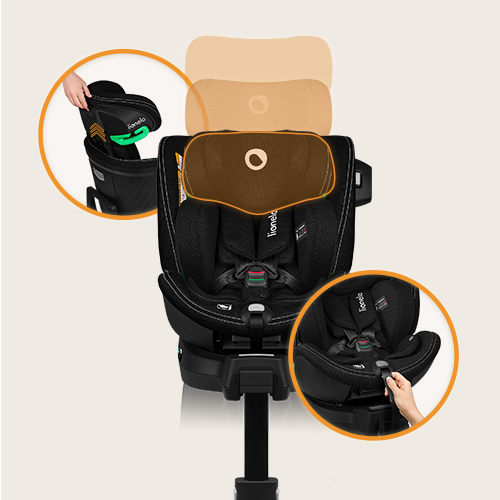 Lionelo Harmony i-Size Black Carbon Bamboo — Kindersitz