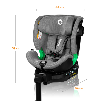 Lionelo Harmony i-Size Grey Concrete Bamboo — Kindersitz