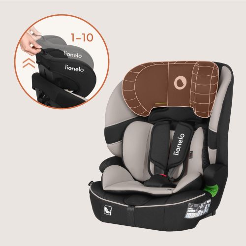 Verstellung der Sicherheitsgurte des Kindersitzes.