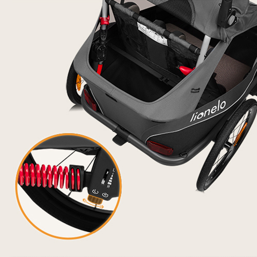 Lionelo Cama Grey Graphite — Fahrradanhänger mit Kinderwagenfunktion