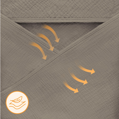lionelo Muslin Hooded Towel Beige Cappuccino – Badetuch mit Kapuze