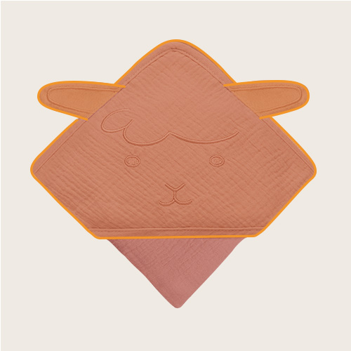 lionelo Muslin Hooded Towel Red Coral – Badetuch mit Kapuze