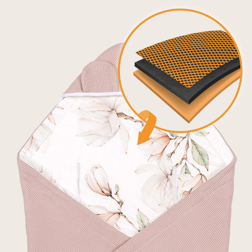 Lionelo Travel Swaddle Blanket Beige Magnolia — Otulacz do fotelika