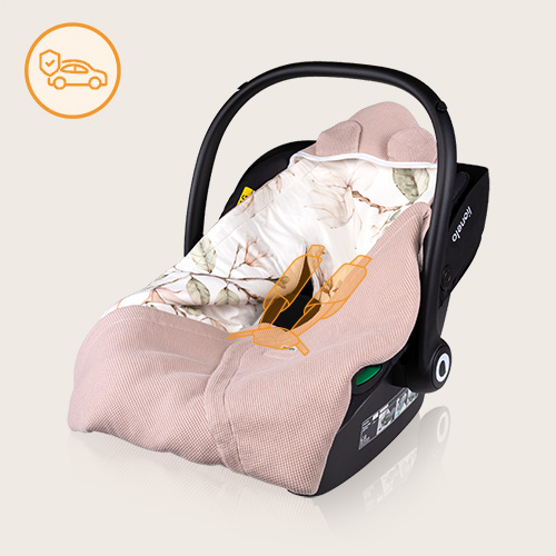 Lionelo Travel Swaddle Blanket Beige Magnolia — Otulacz do fotelika