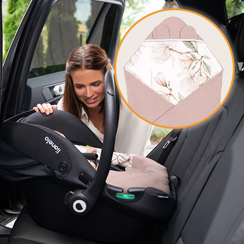 Lionelo Travel Swaddle Blanket Beige Magnolia — Otulacz do fotelika
