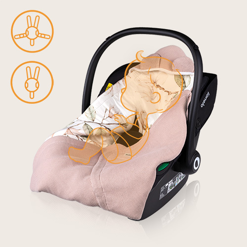 Lionelo Travel Swaddle Blanket Beige Magnolia — Otulacz do fotelika