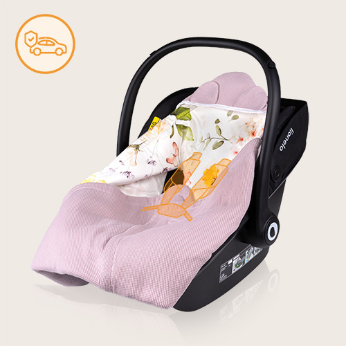 Lionelo Travel Swaddle Blanket Pink Flower — Otulacz do fotelika