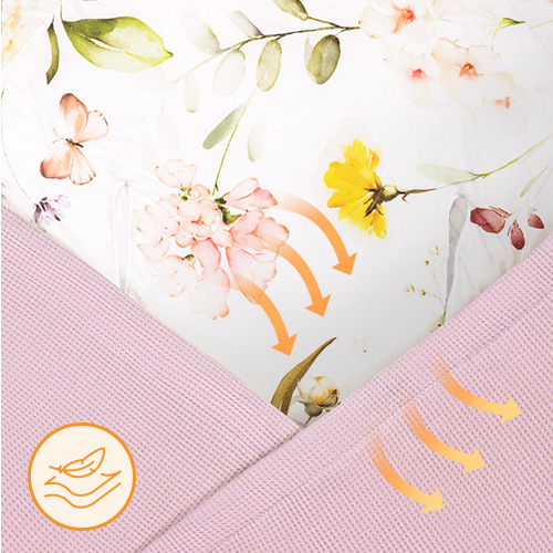 Lionelo Travel Swaddle Blanket Pink Flower — Otulacz do fotelika