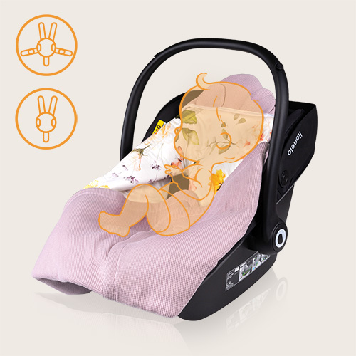 Lionelo Travel Swaddle Blanket Pink Flower — Otulacz do fotelika