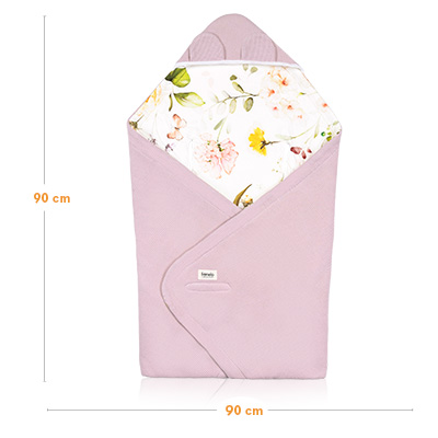 Lionelo Travel Swaddle Blanket Pink Flower — Otulacz do fotelika