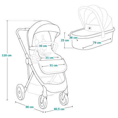 Lionelo Amber Plus 2-in-1 Beige Sand — Kombikinderwagen