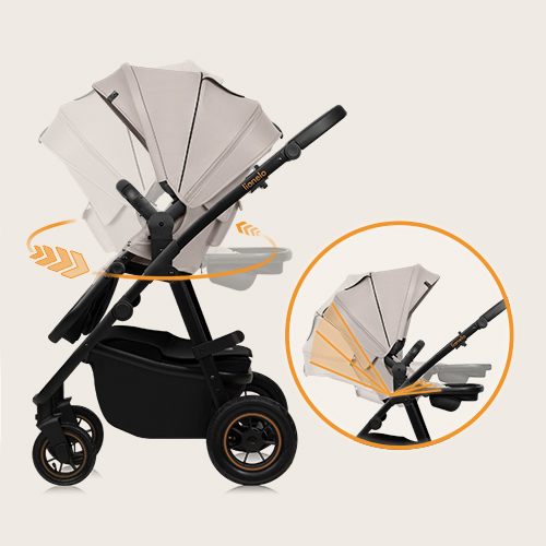 Lionelo Amber Plus 2-in-1 Beige Sand — Kombikinderwagen