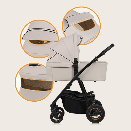 Lionelo Amber Plus 2-in-1 Beige Sand — Kombikinderwagen
