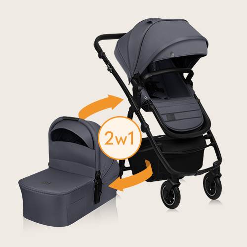 Lionelo Amber Plus 2-in-1 Grey Graphite — Kombikinderwagen