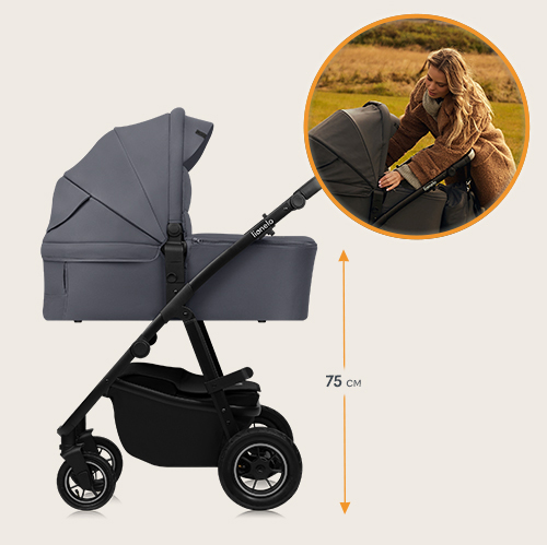Lionelo Amber Plus 2-in-1 Grey Graphite — Kombikinderwagen