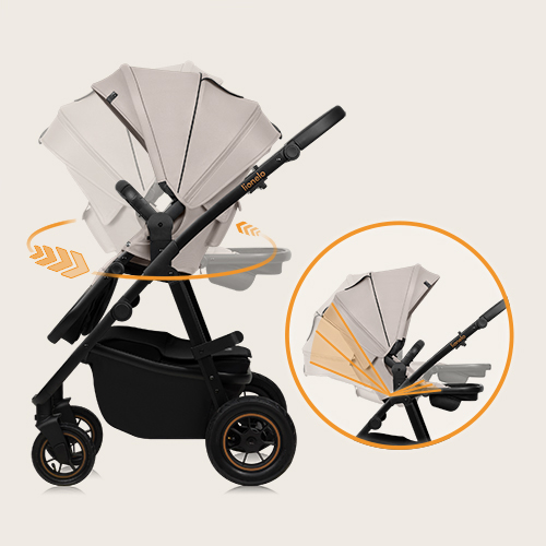 Lionelo Amber Plus 3-in-1 Beige Sand — Multifunktionskinderwagen