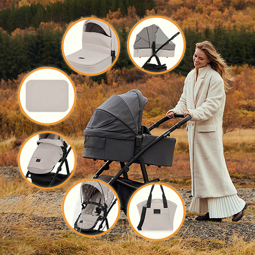Lionelo Amber Plus 3-in-1 Beige Sand — Multifunktionskinderwagen
