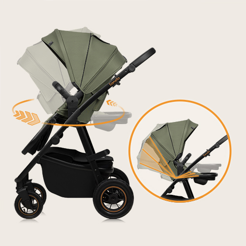 Lionelo Amber Plus 3 w 1 Green Forest — Multifunktionskinderwagen
