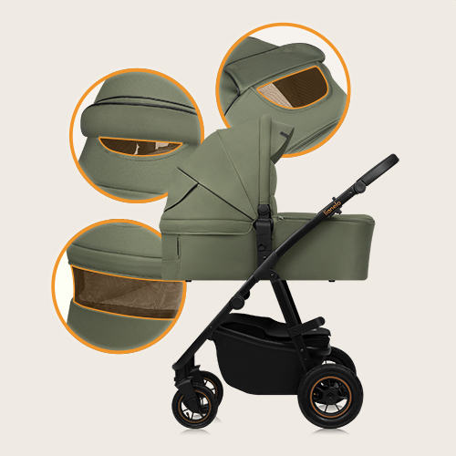 Lionelo Amber Plus 3 w 1 Green Forest — Multifunktionskinderwagen