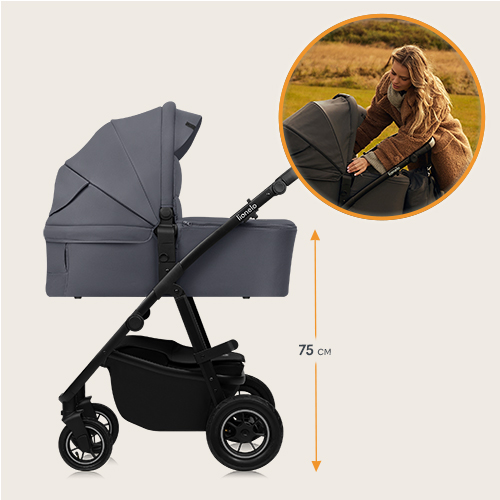 Lionelo Amber Plus 3-in-1 Grey Graphite — Multifunktionskinderwagen