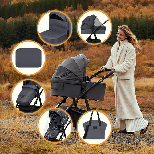 Lionelo Amber Plus 3-in-1 Grey Graphite — Multifunktionskinderwagen