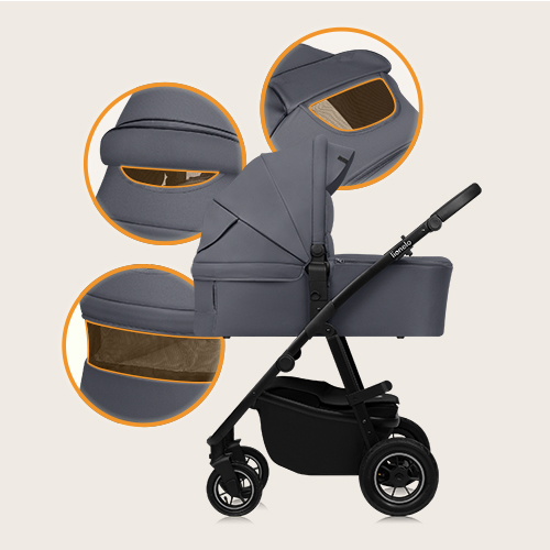 Lionelo Amber Plus 3-in-1 Grey Graphite — Multifunktionskinderwagen
