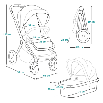 Lionelo Layla 2in1 Grey Stone — Kombikinderwagen