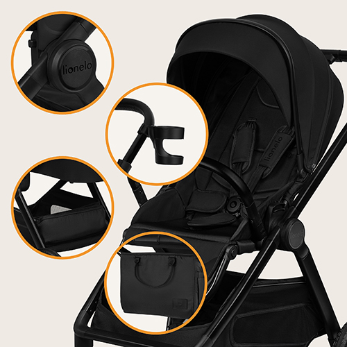 Lionelo Layla 3in1 Black Onyx — Kombikinderwagen