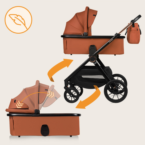 Lionelo Layla 2 w 1 Brown Rust — Wózek wielofunkcyjny