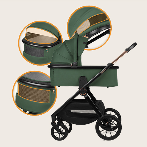 Lionelo Layla 2w1 Green Forest — Wózek wielofunkcyjny