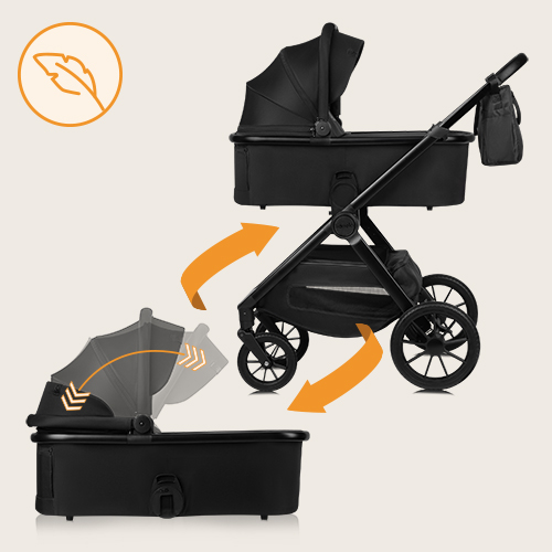 Lionelo Layla 3in1 Black Onyx — Kombikinderwagen