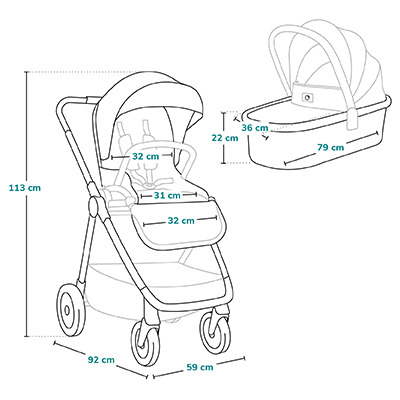 Lionelo Meril 2-in-1 - Multifunktionskinderwagen