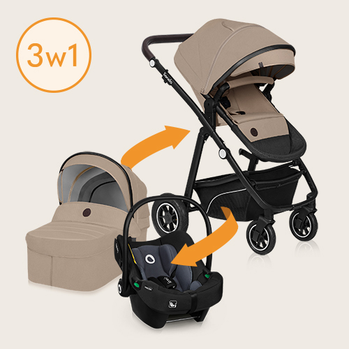 Lionelo Bianka 3in1 Beige Sand — Kombikinderwagen