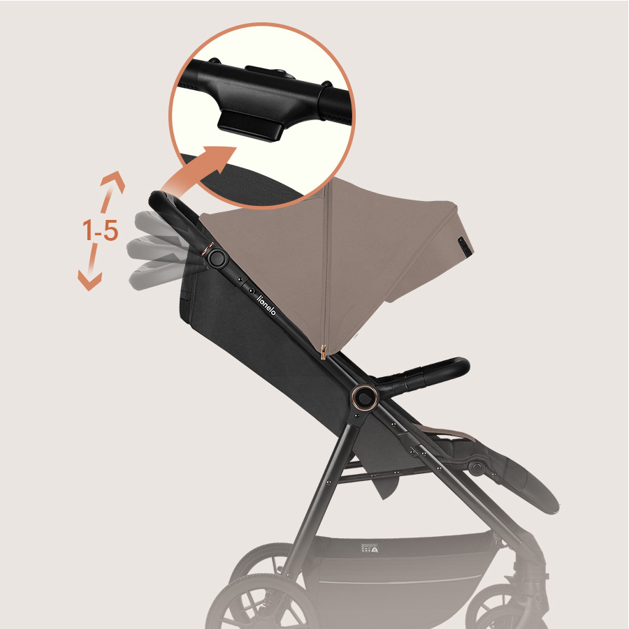 Kinderwagen mit höhenverstellbarem Schiebegriff