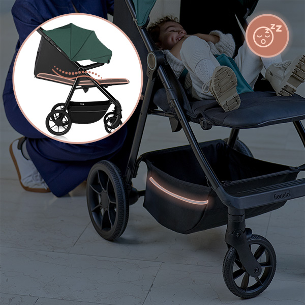 Buggy mit verstellbarer Rückenlehne und Fußstütze, mitwachsend