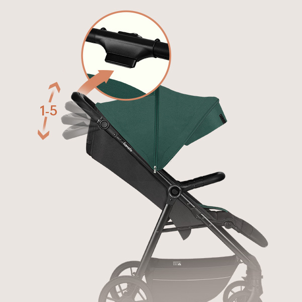 Kinderwagen mit höhenverstellbarem Schiebegriff