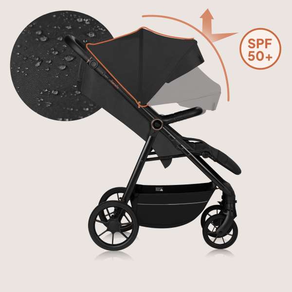 Kinderwagen mit wasserdichtem Verdeck und UPF50+ Sonnenschutz