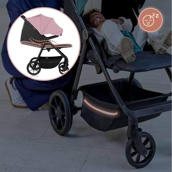 Buggy mit verstellbarer Rückenlehne und Fußstütze, mitwachsend