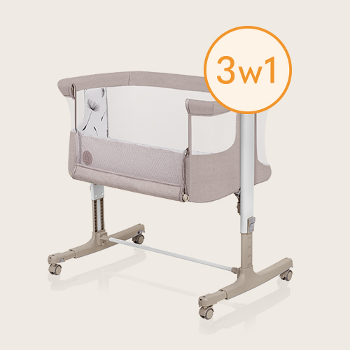 Lionelo Aurora 3 w 1 Beige Sand — Uniwersalne łóżeczko 3 w 1