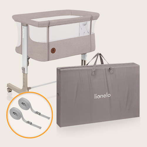 Lionelo Aurora 3 w 1 Beige Sand — Uniwersalne łóżeczko 3 w 1