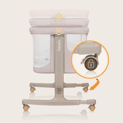 Lionelo Aurora 3 w 1 Beige Sand — Uniwersalne łóżeczko 3 w 1