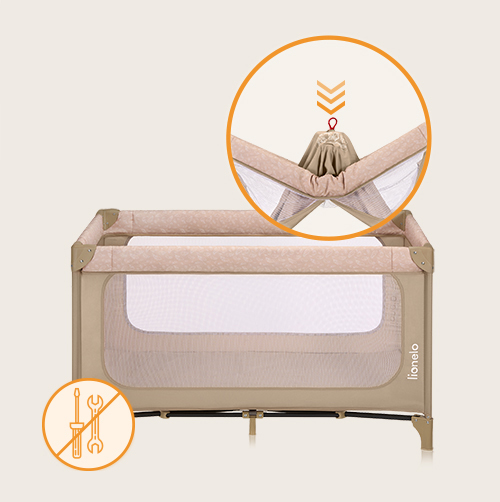 Lionelo Jasmin Easy Fold Beige Sand — Bettchen 2in1