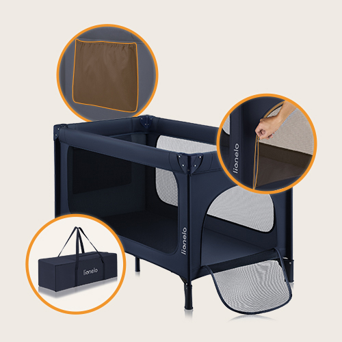 Lionelo Jasmin Easy Fold Blue Navy — Bettchen 2in1