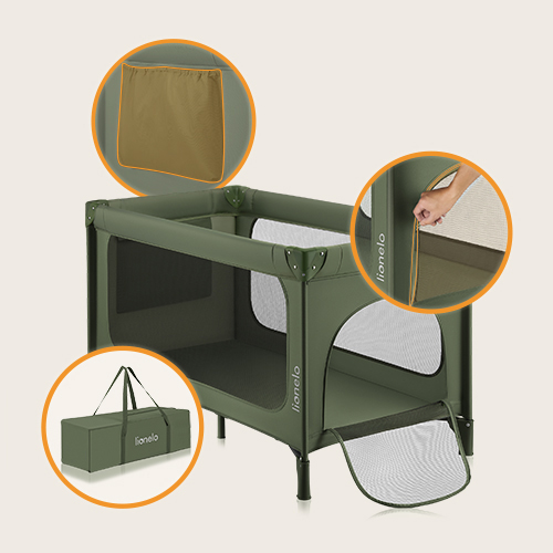 Lionelo Jasmin Easy Fold Green Olive — Bettchen 2in1