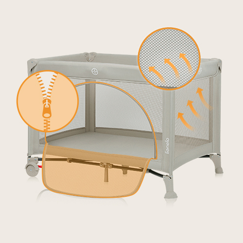 Lionelo Laura Beige Sand — Kompaktes Reisebett