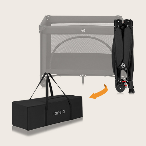 Lionelo Laura Black Carbon — Kompaktes Reisebett