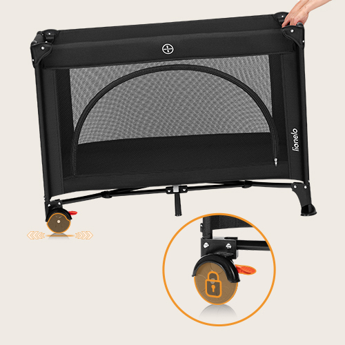 Lionelo Laura Black Carbon — Kompaktes Reisebett