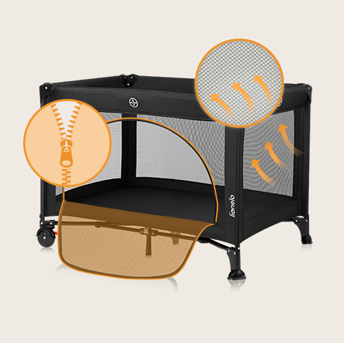 Lionelo Laura Black Carbon — Kompaktes Reisebett
